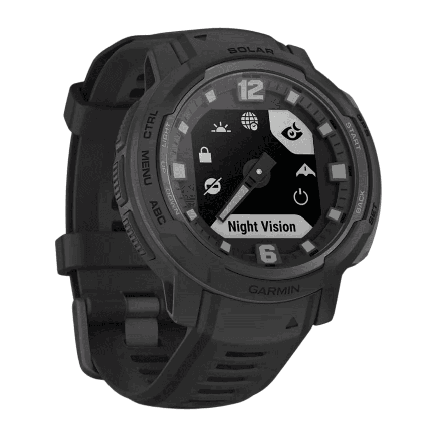 Спортивные часы Garmin Instinct Crossover Solar Tactical Edition, чёрный силиконовый ремешок — фото 4