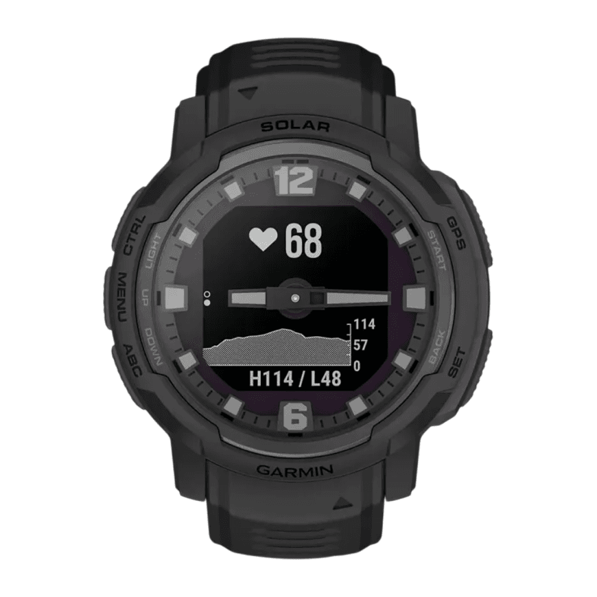 Спортивные часы Garmin Instinct Crossover Solar Tactical Edition, чёрный силиконовый ремешок — фото 6