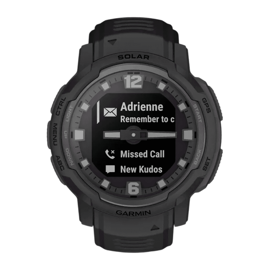 Спортивные часы Garmin Instinct Crossover Solar Tactical Edition, чёрный силиконовый ремешок — фото 2