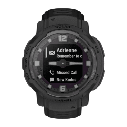 Спортивные часы Garmin Instinct Crossover Solar Tactical Edition, чёрный силиконовый ремешок
