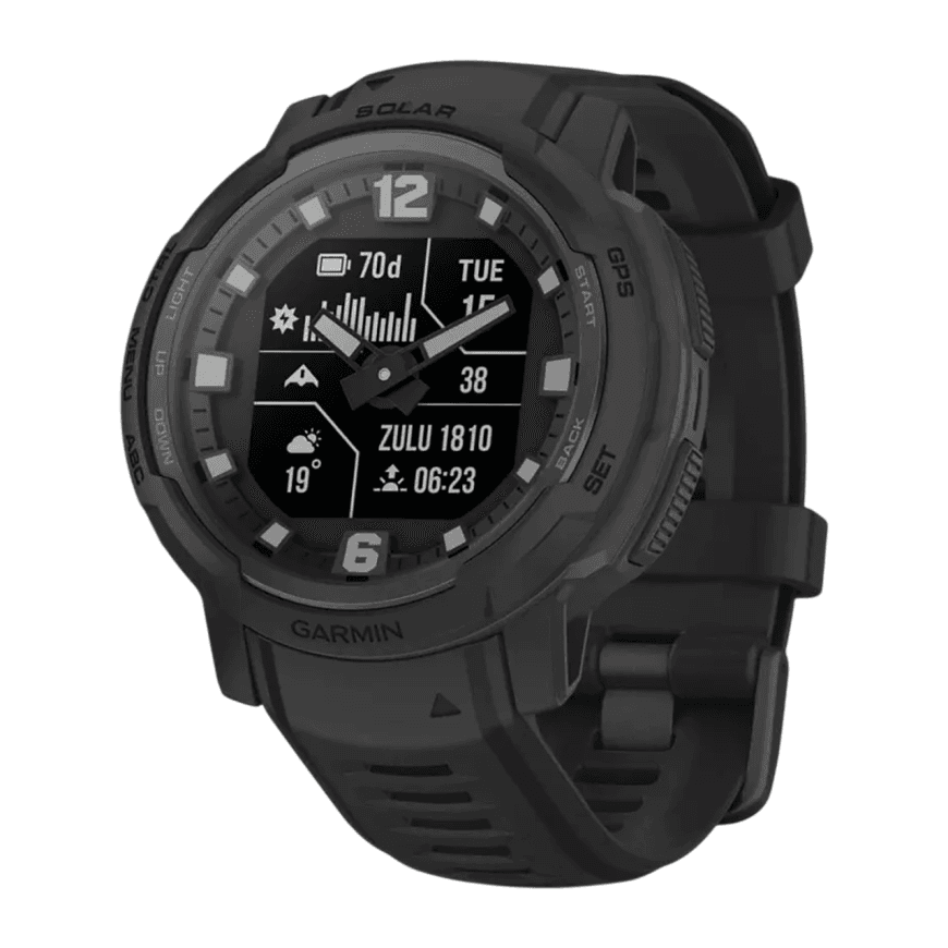 Спортивные часы Garmin Instinct Crossover Solar Tactical Edition, чёрный силиконовый ремешок — фото 3