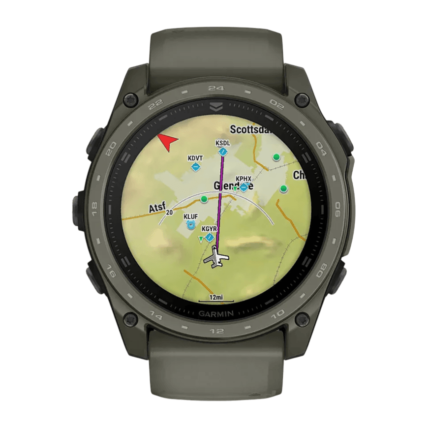 Спортивные часы Garmin tactix 8, 51 мм, AMOLED, Cerakote, оливковый силиконовый ремешок — фото 4