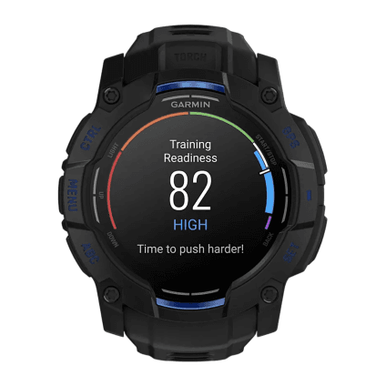 Спортивные часы Garmin Instinct 3, 50 мм, AMOLED, силиконовый ремешок цвета «чёрный/синий»