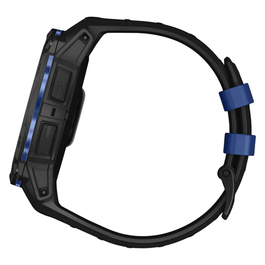 Спортивные часы Garmin Instinct 3, 50 мм, AMOLED, силиконовый ремешок цвета «чёрный/синий» — фото 5