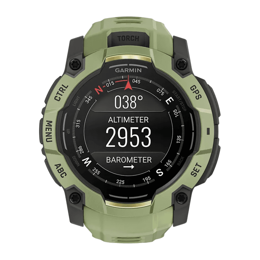 Спортивные часы Garmin Instinct 3, 50 мм, AMOLED, силиконовый ремешок цвета «зелёный папоротник» — фото 2