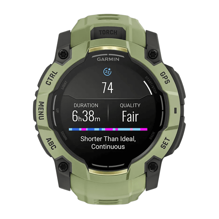 Спортивные часы Garmin Instinct 3, 50 мм, AMOLED, силиконовый ремешок цвета «зелёный папоротник» — фото 5