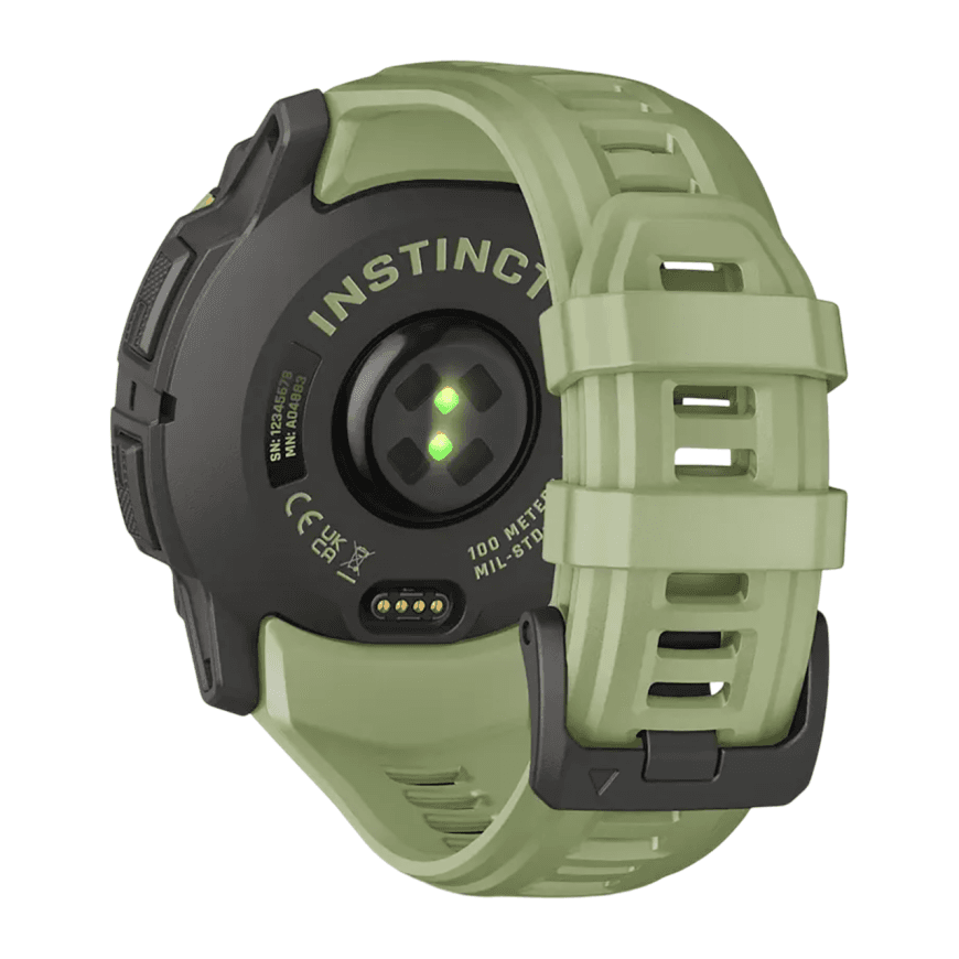 Спортивные часы Garmin Instinct 3, 50 мм, AMOLED, силиконовый ремешок цвета «зелёный папоротник» — фото 6