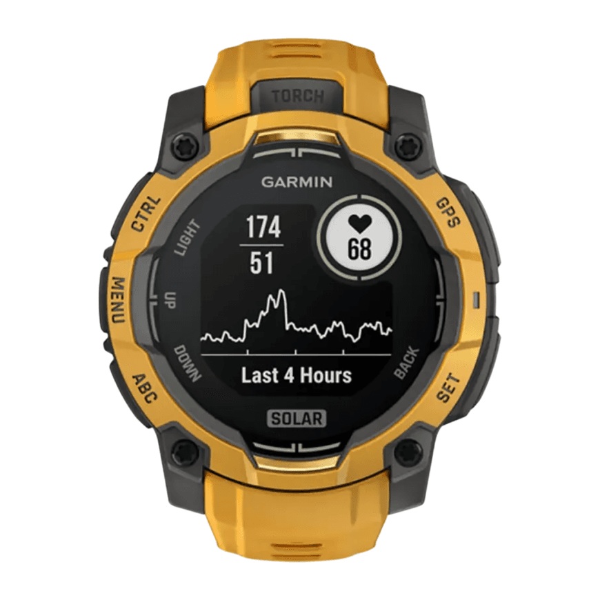 Спортивные часы Garmin Instinct 3, 45 мм, Solar, силиконовый ремешок цвета «солнечный луч/серый» — фото 5
