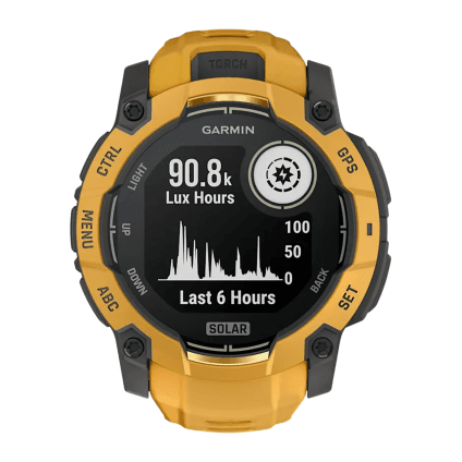 Спортивные часы Garmin Instinct 3, 50 мм, Solar, силиконовый ремешок цвета «солнечный луч/серый»