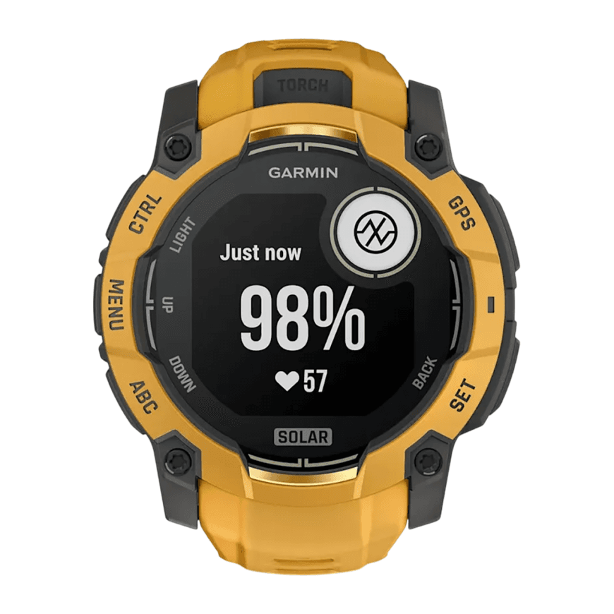 Спортивные часы Garmin Instinct 3, 50 мм, Solar, силиконовый ремешок цвета «солнечный луч/серый» — фото 5