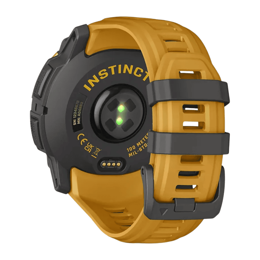 Спортивные часы Garmin Instinct 3, 50 мм, Solar, силиконовый ремешок цвета «солнечный луч/серый» — фото 3