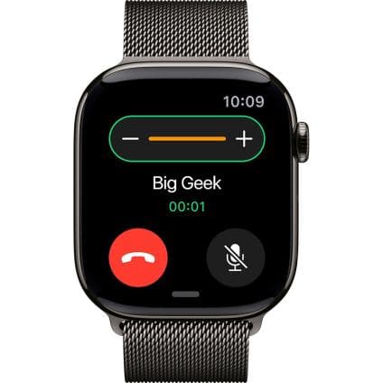 Часы Apple Watch Series 10, 46 мм, титан синевато-серого цвета, миланский сетчатый браслет