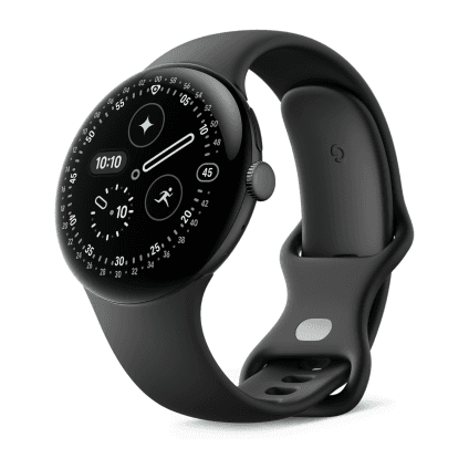Умные часы Google Pixel Watch 4, 45 мм, Wi-Fi, ремешок цвета «чёрный обсидиан»